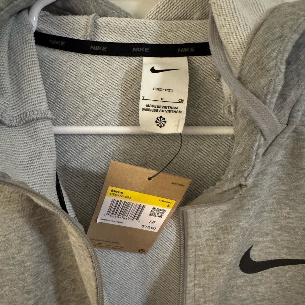 Nike Men's Heather Gray Full-Zip Hoodie - Picture 4 of 5